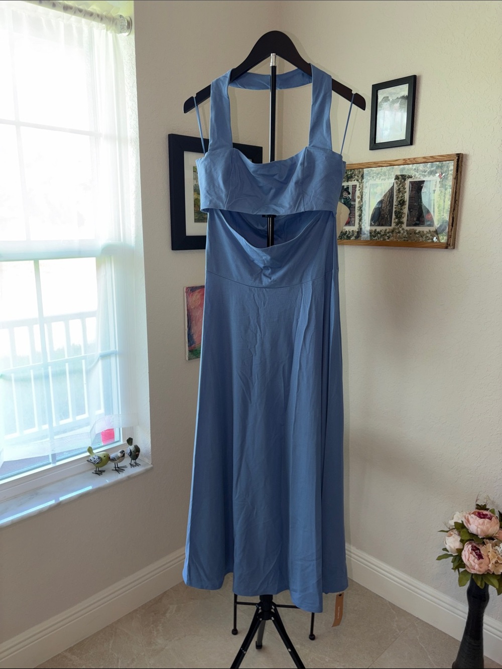 Reformation Sky Blue Cutout Maxi Dress